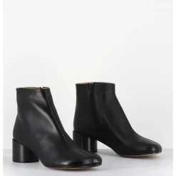 Hot MM6 MAISON MARGIELA Boots anatomiques en cuir petit talon - S59WU0234 T8013 NOIR