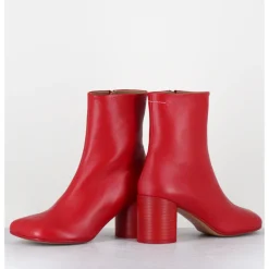 New MM6 MAISON MARGIELA Boots anatomiques en cuir - S59WU0235 T4032 ROUGE