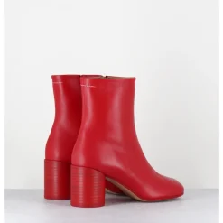 New MM6 MAISON MARGIELA Boots anatomiques en cuir - S59WU0235 T4032 ROUGE