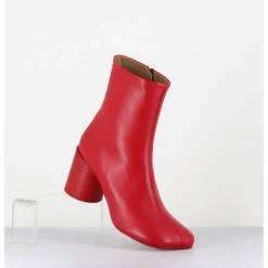 New MM6 MAISON MARGIELA Boots anatomiques en cuir - S59WU0235 T4032 ROUGE