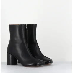 New MM6 MAISON MARGIELA Boots anatomiques surpiqûre frontale en cuir - S59WU0249 T8013 NOIR