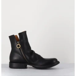 Hot FIORENTINI+BAKER Boots biker plates en cuir - ELF-22 BLACK BOOTS NOIR