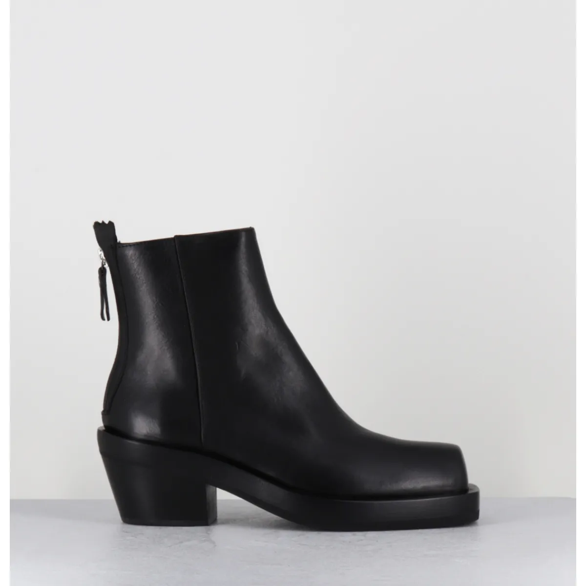 Online AGL Boots bikers courtes en cuir - MOTA DESERT NERO NOIR