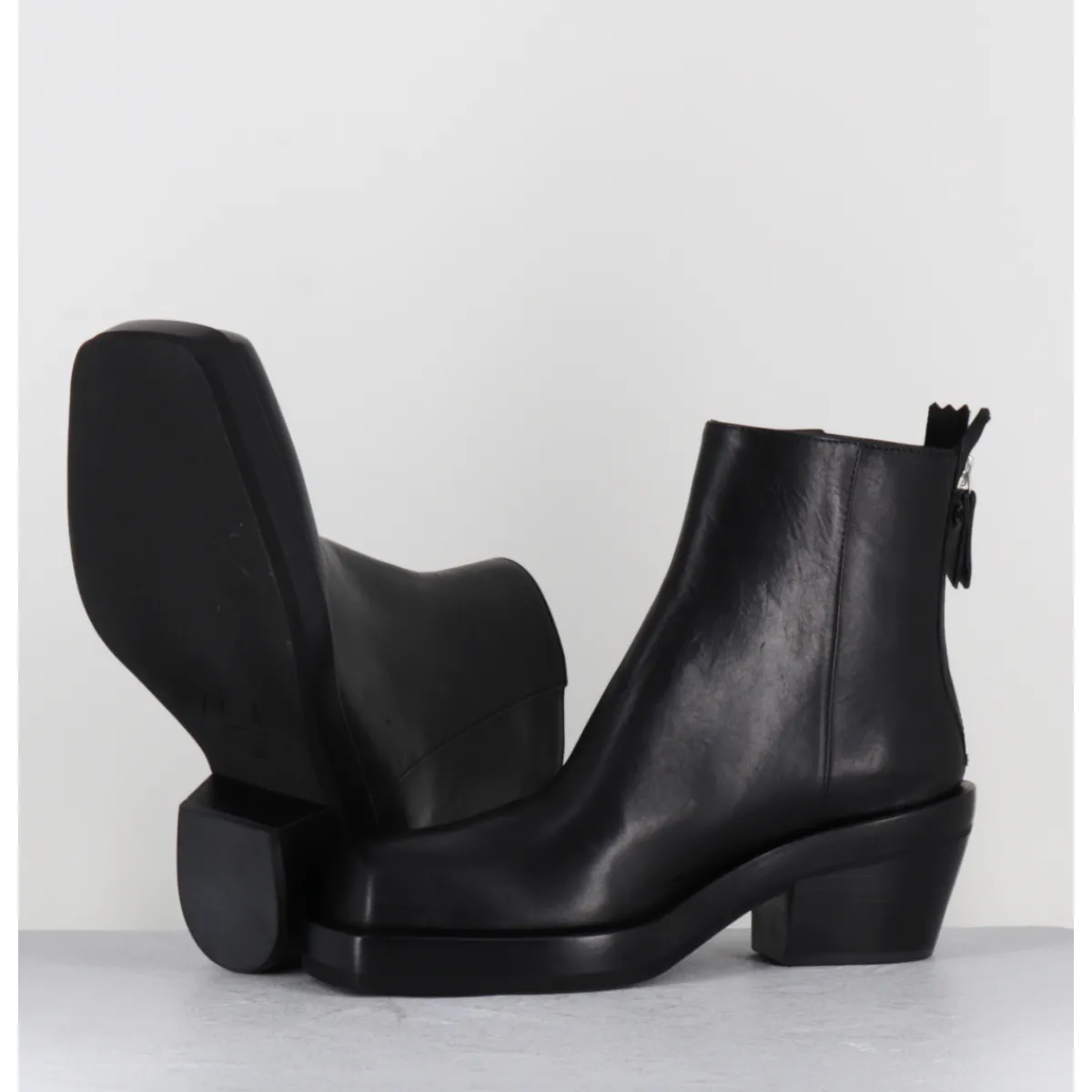 Online AGL Boots bikers courtes en cuir - MOTA DESERT NERO NOIR