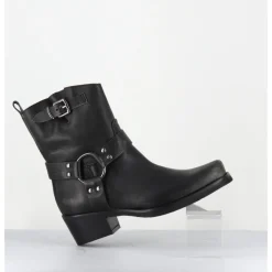 Hot GARRICE LAB Boots bikers courtes en cuir usé - RAMAT ASPORT ASFALTO NOIR