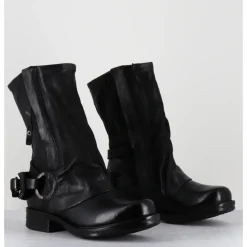Best A.S.98 Boots bikers cuir double zip - 259214 NERO NOIR