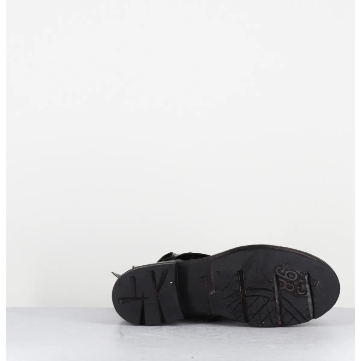 Hot A.S.98 Boots bikers en cuir métallisé et bonze - B80206 O ARGENT