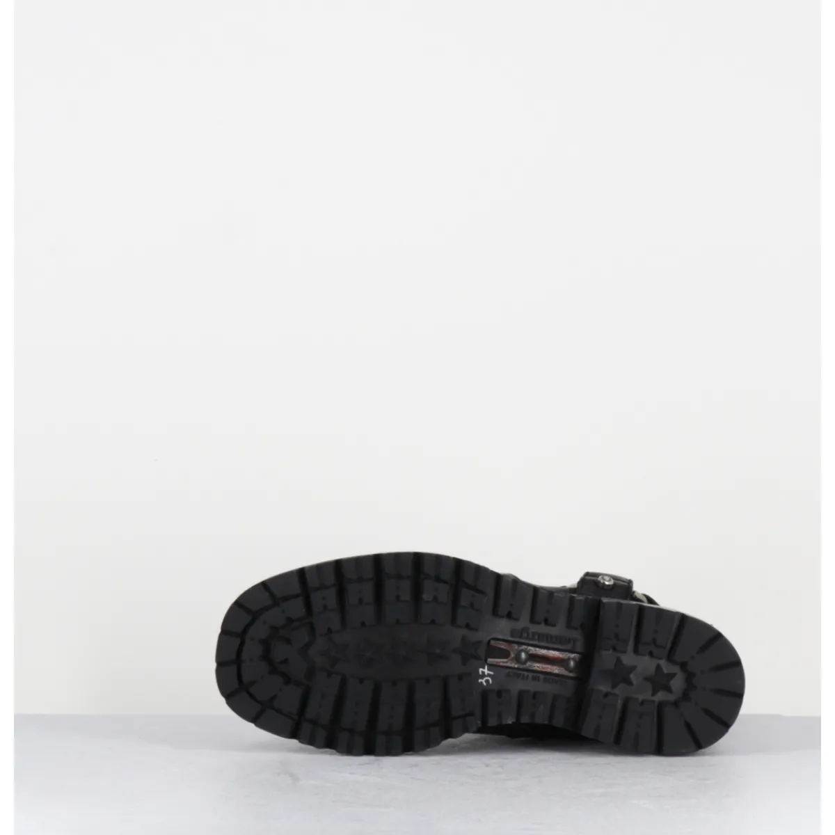 Online LEMARGO Boots bikers en cuir - BM11A CORDOVAN NERO NOIR