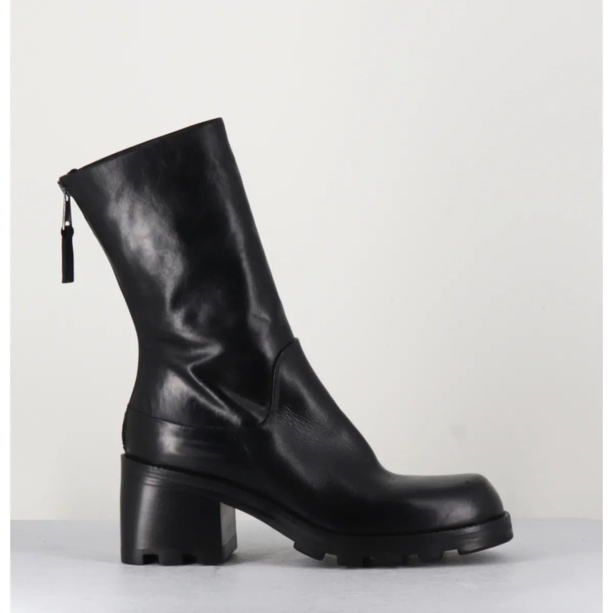 Best ELENA IACHI Boots bikers en cuir à bout carré - E3015 NERO NOIR