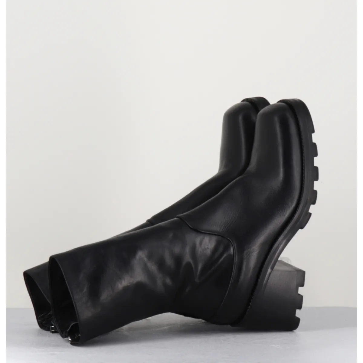 Best ELENA IACHI Boots bikers en cuir à bout carré - E3015 NERO NOIR