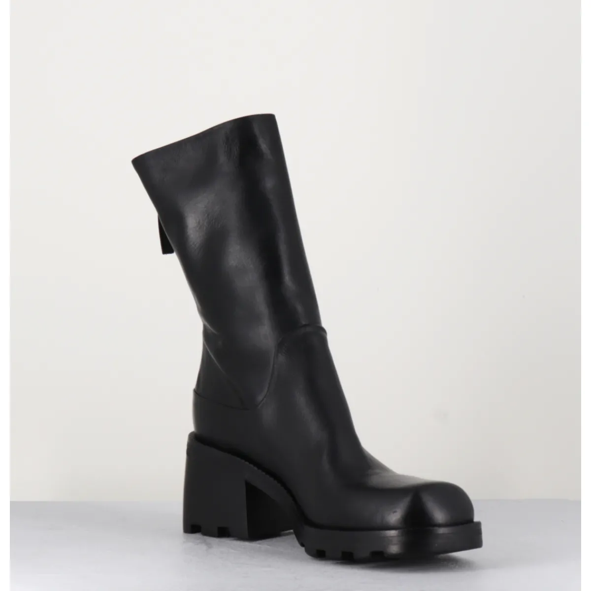 Best ELENA IACHI Boots bikers en cuir à bout carré - E3015 NERO NOIR