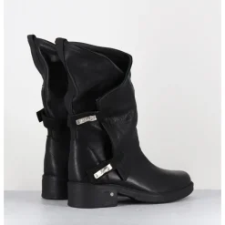 Discount GARRICE LAB Boots bikers plates en cuir asymétriques - RAGELI RAG NERO NOIR