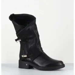 Discount GARRICE LAB Boots bikers plates en cuir asymétriques - RAGELI RAG NERO NOIR