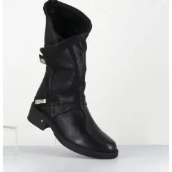 Discount GARRICE LAB Boots bikers plates en cuir asymétriques - RAGELI RAG NERO NOIR