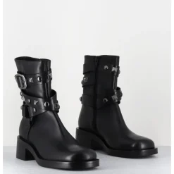 STRATEGIA Boots bikers tour de cheville clouté - A5459H24 TALCO NERO NOIR