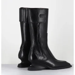 Hot MIISTA Boots bi-matière cuir talon destructuré - CORI BLACK BOOTS NOIR
