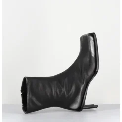 Best MIISTA Boots bout carré en cuir argent petit talon - BRENDA BRUSH METAL ANTHRACITE