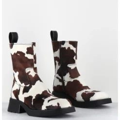 Clearance E8 BY MIISTA Boots bout carré imprimé vache - YOLANDA COW BOOTS