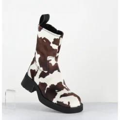 Clearance E8 BY MIISTA Boots bout carré imprimé vache - YOLANDA COW BOOTS