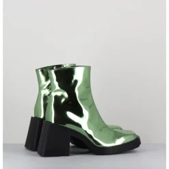 Outlet JUSTINE CLENQUET Boots bout carré miroir - MILLA METALLIC GREEN VERT