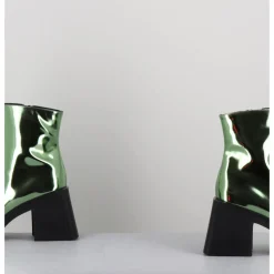 Outlet JUSTINE CLENQUET Boots bout carré miroir - MILLA METALLIC GREEN VERT