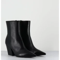 Discount GARRICE LAB Boots bout pointu en cuir talon biseauté - SWAN NAPPA NERO NOIR