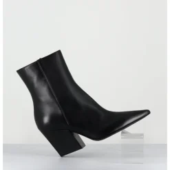 Discount GARRICE LAB Boots bout pointu en cuir talon biseauté - SWAN NAPPA NERO NOIR