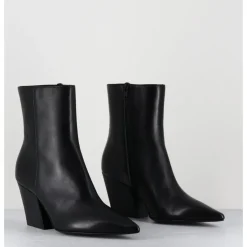 Discount GARRICE LAB Boots bout pointu en cuir talon biseauté - SWAN NAPPA NERO NOIR