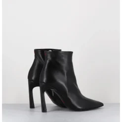 Clearance HALMANERA Boots bout pointu talon haut cuir - VEVA05 BARON NERO NOIR