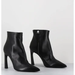 Clearance HALMANERA Boots bout pointu talon haut cuir - VEVA05 BARON NERO NOIR