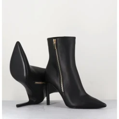 Hot DEL CARLO Boots bout pointu zip latéral - 11432 MERLOT NERO NOIR