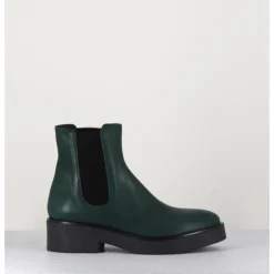 GARRICE LAB Boots chelsea en cuir - PERLA FORESTA VERT