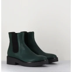 GARRICE LAB Boots chelsea en cuir - PERLA FORESTA VERT