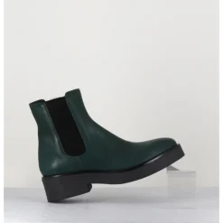 GARRICE LAB Boots chelsea en cuir - PERLA FORESTA VERT