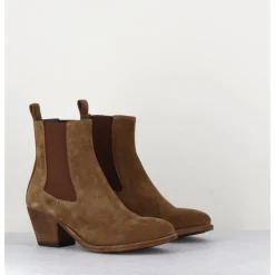 New OFFICINE CREATIVE Boots chelsea en daim esprit santiag - SHERRY 002 TOSCANO CAMEL