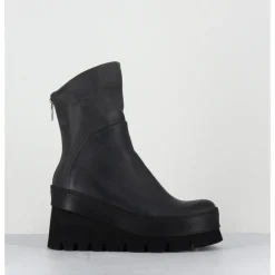 Clearance LOFINA Boots compensées déstructurée en cuir anthracite - 4562 GAS LONDRA GRIS