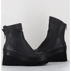 Clearance LOFINA Boots compensées déstructurée en cuir anthracite - 4562 GAS LONDRA GRIS