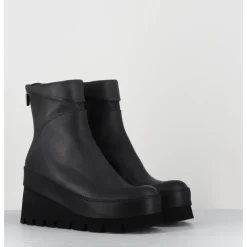 Clearance LOFINA Boots compensées déstructurée en cuir anthracite - 4562 GAS LONDRA GRIS