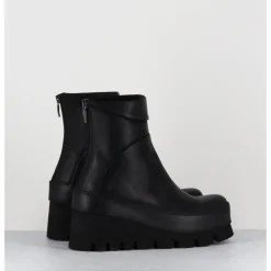 Hot LOFINA Boots compensées déstructurée en cuir - 4562 GAS NERO NOIR