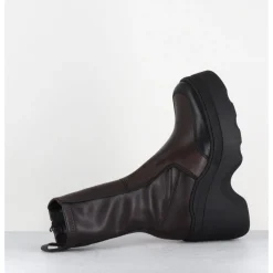 Discount E8 BY MIISTA Boots compensées en cuir stretch - DEANDRA BROWN BOOTS MARRON