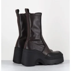 Discount E8 BY MIISTA Boots compensées en cuir stretch - DEANDRA BROWN BOOTS MARRON