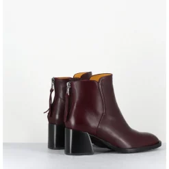 Hot MARA BINI Boots courtes en cuir souple x - W230427 SETA RUBINO BORDEAU