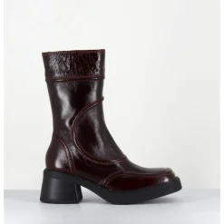 Clearance E8 BY MIISTA Boots cuir x surpiqûres 90's - MALENE BURGUNDY BOOTS BORDEAU