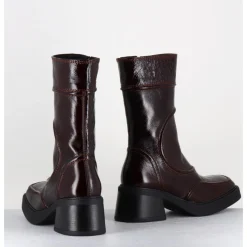 Clearance E8 BY MIISTA Boots cuir x surpiqûres 90's - MALENE BURGUNDY BOOTS BORDEAU