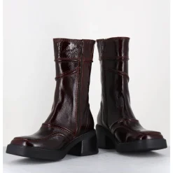 Clearance E8 BY MIISTA Boots cuir x surpiqûres 90's - MALENE BURGUNDY BOOTS BORDEAU