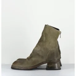 Online SHOTO Boots cuir gras kaki hand washed - 51759 PELUCHE CRUST