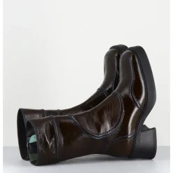 Clearance E8 BY MIISTA Boots cuir kaki surpiqûres bleues 90's - MALENE KAKI BOOTS