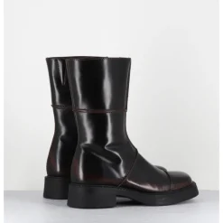 Best E8 BY MIISTA Boots cuir brossé bout carré 90s - DAHLIA DARK BROWN BOOTS MARRON