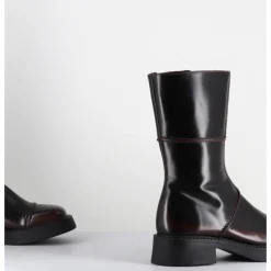 Best E8 BY MIISTA Boots cuir brossé bout carré 90s - DAHLIA DARK BROWN BOOTS MARRON