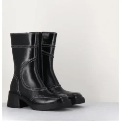 Sale E8 BY MIISTA Boots cuir surpiqûres 90's - MALENE BLACK ANKLE BOOTS NOIR